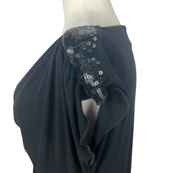 WET SEAL SCOOP NECK WITH BEADED SHOULDER MINI DRESS - Picture 7 of 8